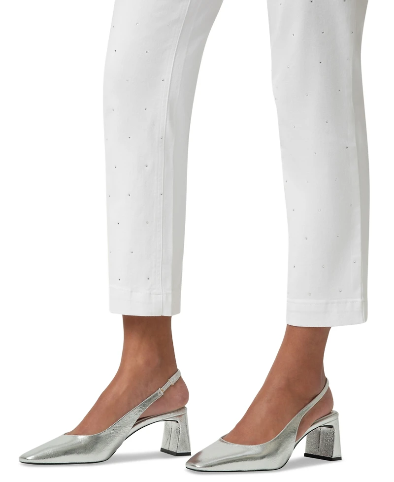 Hue Women's Rhinestone Denim Pull-On Pants