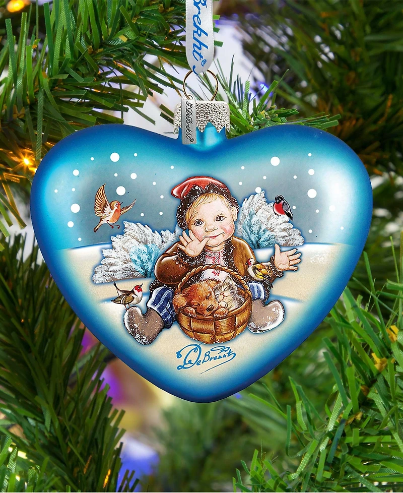 G.DeBrekht Winter Fun Hart Glass Ornament