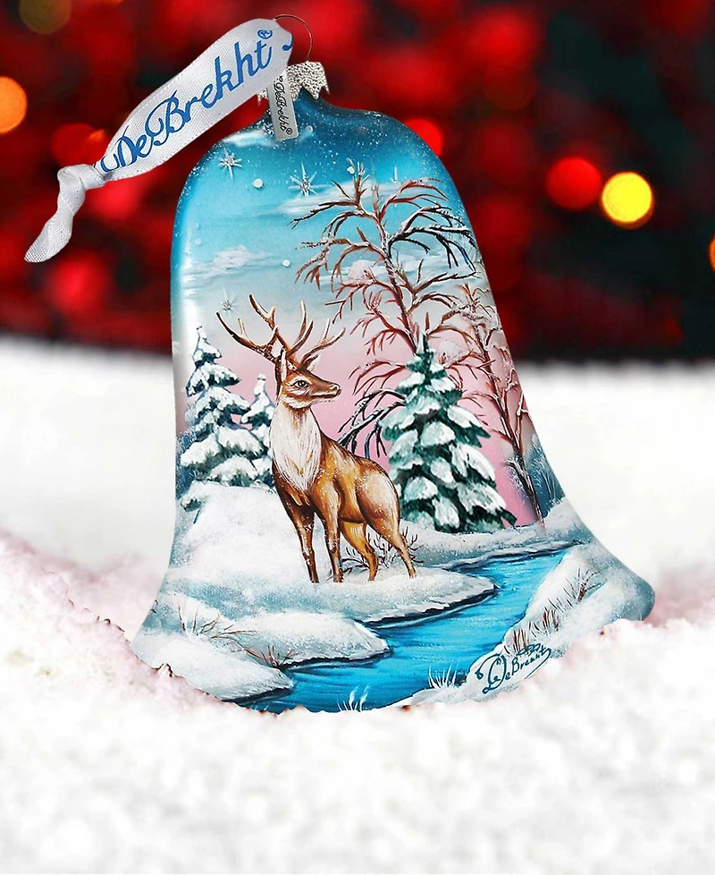 G.DeBrekht Winter Deer Bell Holiday Ornament