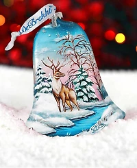 G.DeBrekht Winter Deer Bell Holiday Ornament
