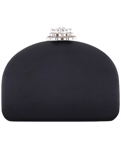 Nina Crystal Flower Clasp Minaudiere Mini Handbag