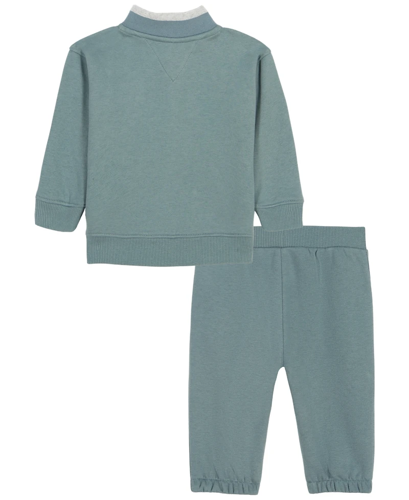 Calvin Klein Baby Boys' Long-Sleeve Top and Pants, 2-Piece Set
