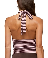 Edikted Women's Jena Striped Layered Cowl Neck Top