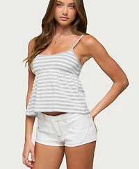 Edikted Women's Zacharia Striped Babydoll Top
