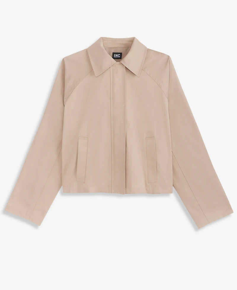I.n.c. International Concepts Petite Cropped Trench Cotton-Blend Jacket, Macy's Exclusive