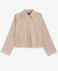 I.n.c. International Concepts Petite Cropped Trench Cotton-Blend Jacket, Macy's Exclusive