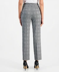 Anne Klein Essentials Petite Check Pull-On Cropped & Ankle Pants