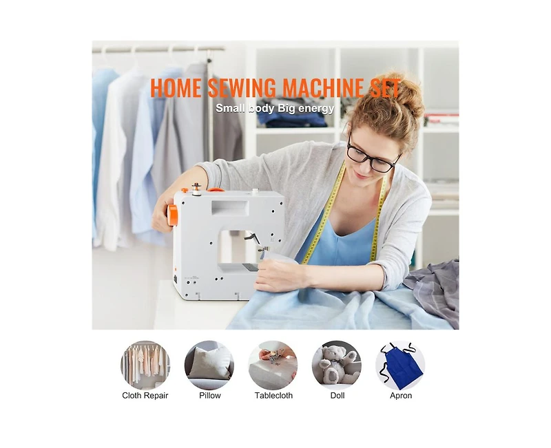 Yobtop Diy Tool Kit Sewing Machine,Portable Machine, 38 Built-in Stitches and Reverse Sewing, Dual Speed with Extension Table