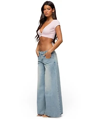 Edikted Women's Cecey Button Up Crop Top