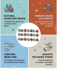 Sevorley 120Piece Set 6mm Stone Round Loose Beads for Diy Jewelry