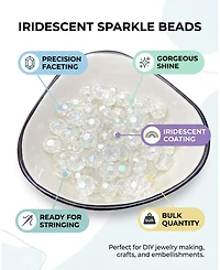 Sevorley 640Piece Set 8mm Acrylic Faceted Round Loose Beads for Diy Jewelry