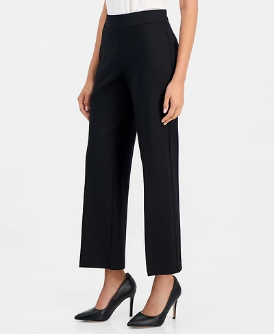 Anne Klein Essentials Petite Pull-On Mid-Rise Wide-Leg Pants