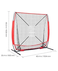 Sevorley 5x5 ft Portable Baseball Softball Practice Net with Strike Zone and