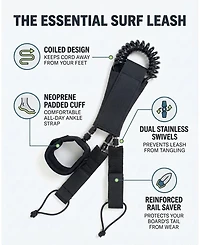Sevorley 10 ft Coiled Stand Up Paddle Board Leash with Stainless Swivels