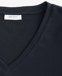 On 34th Women's Cropped V-Neck Meet & Greet T-Shirt, Macy's Exclusive