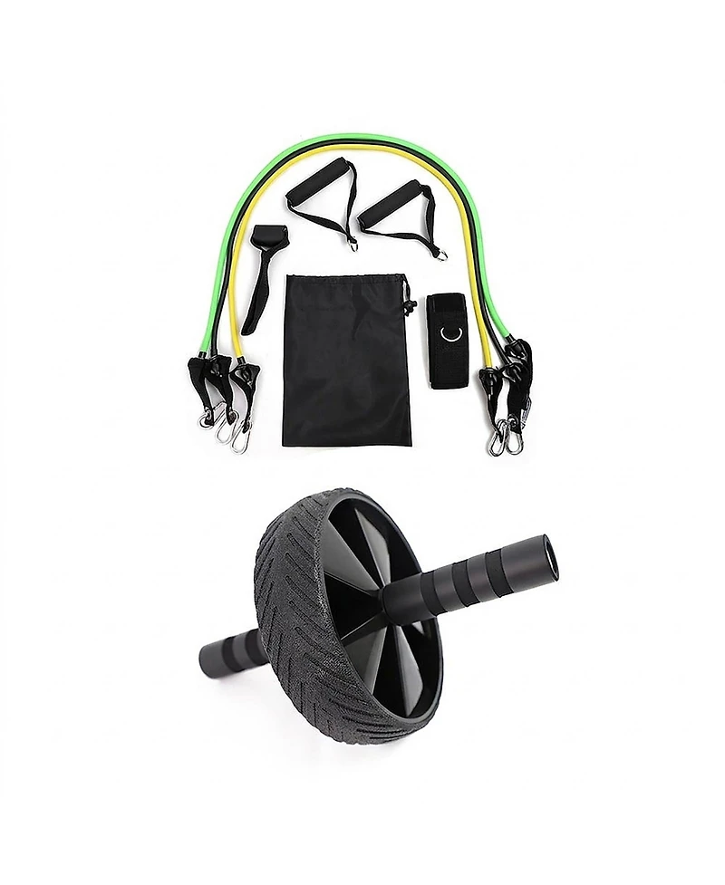 Sevorley Resistance Training and Ab Bundle with Tube Kit and Sturdy Ab Wheel