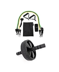 Sevorley Resistance Training and Ab Bundle with Tube Kit and Sturdy Ab Wheel