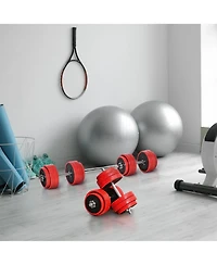 Sevorley 66 lb Adjustable Dumbbell and Barbell Set, 2-in-1 Strength Training