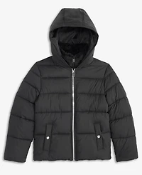 S Rothschild & Co Girls' Xs-xl Faux-Sherpa-Vestee Hooded Puffer Coat