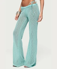 Edikted Women's Bena Textured Knit Flared Pants
