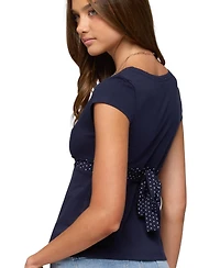 Edikted Women's Indygo Polka Dot V Neck Top