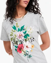 On 34th Women's Fleur Beaded Graphic Crewneck T-Shirt, Macy's Exclusive