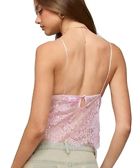 Edikted Women's Ottilie Lace and Satin Effect Top