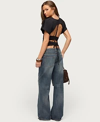 Edikted Women's Salie Back Cutout Flutter Top