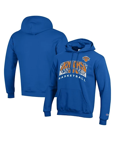 Champion Men's Royal New York Knicks Arch Logo Powerblend Fleece Hoodie