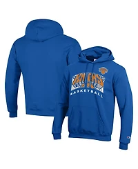 Champion Men's Royal New York Knicks Arch Logo Powerblend Fleece Hoodie