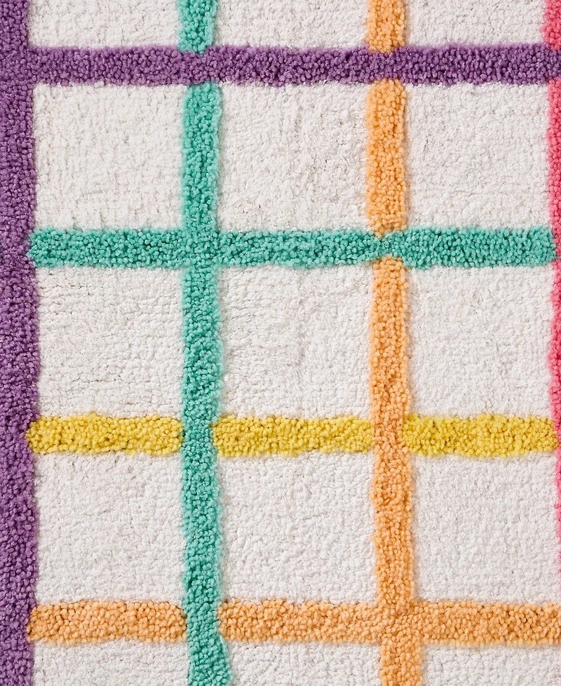 Hallmark Chromatic Grid Cotton Rich Bath Rug, 20" x 30"