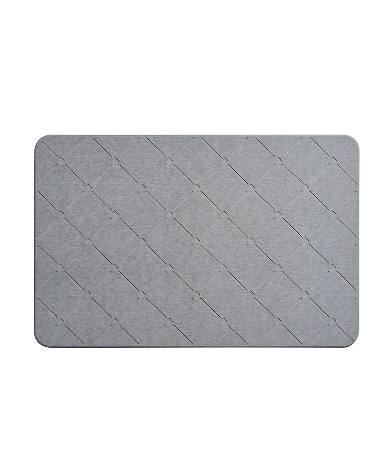 Vcny Home Carved Trellis Diatomite Stone Bath Mat, 16" x 24"