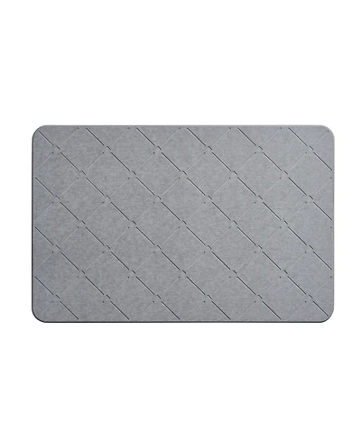 Vcny Home Carved Trellis Diatomite Stone Bath Mat, 16" x 24"