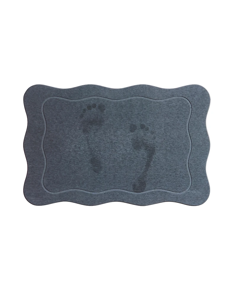 Vcny Home Carved Scallop Diatomite Stone Bath Mat, 16" x 24"