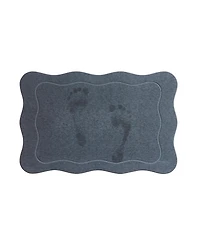 Vcny Home Carved Scallop Diatomite Stone Bath Mat, 16" x 24"