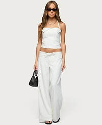 Edikted Women's Parker Pinstripe Halter Top