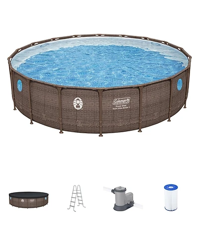 Coleman Power Steel Swim Vista Above Ground Swimming Pool Set