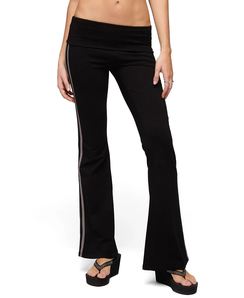 Edikted Women's Charly Foldover Stripey Flared Pants
