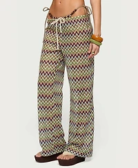 Edikted Women's Mindee Zigzag Crochet Pants