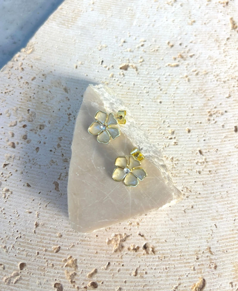 Adornia Gold-Plated Imitation Pearlescent Stud Earrings