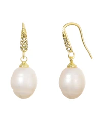 Adornia Gold Natural Freshwater Imitation Pearl Drop Earrings