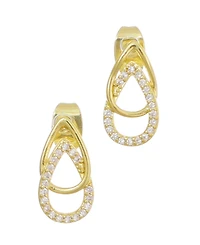 Adornia Gold Cubic Zirconia Overlap Teardrop Earrings