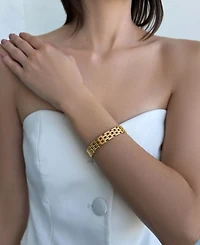 Adornia Gold Chain Cuff with Invisible Clasp Bracelet