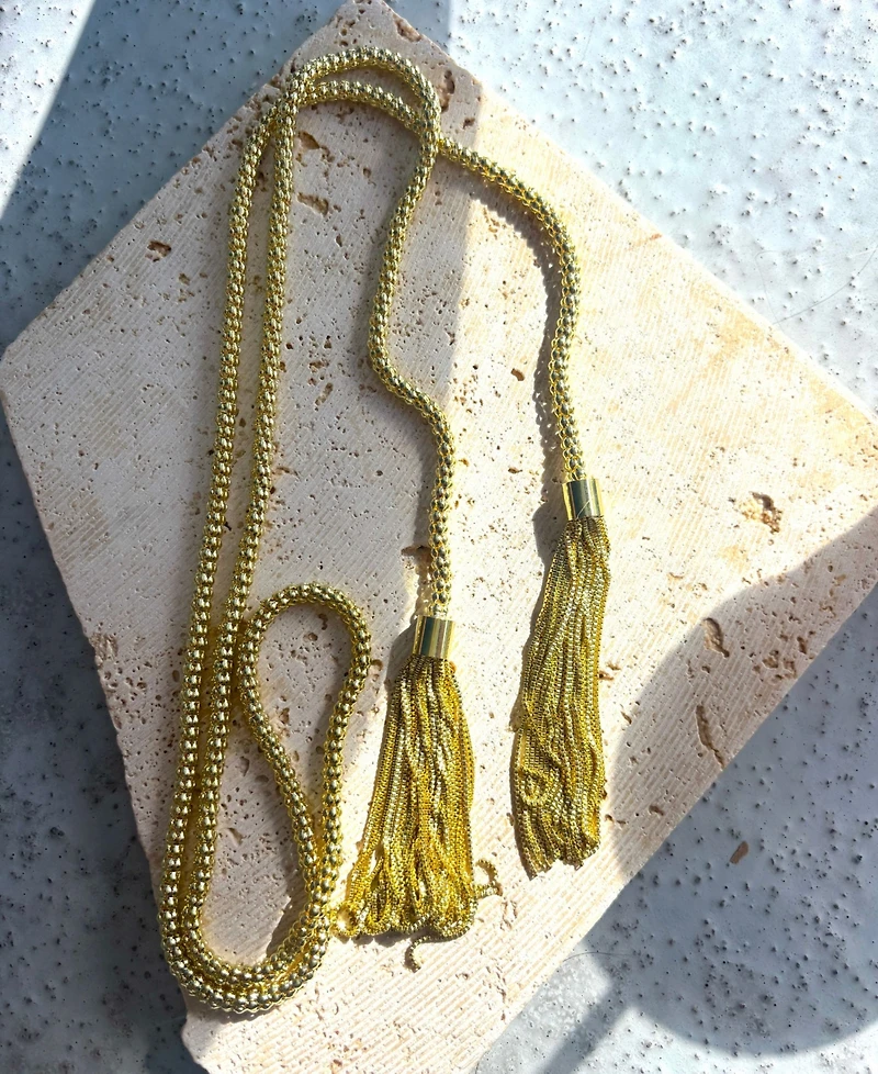 Adornia Gold Tassel Wrap Necklace