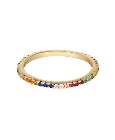 Adornia Gold Cubic Zirconia Rainbow Eternity Band Ring