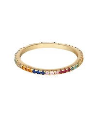 Adornia Gold Cubic Zirconia Rainbow Eternity Band Ring
