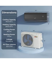 Costway 9100BTU Wifi Enabled Mini Split Ac 20.5 SEER2115V Inverter Air Conditioner