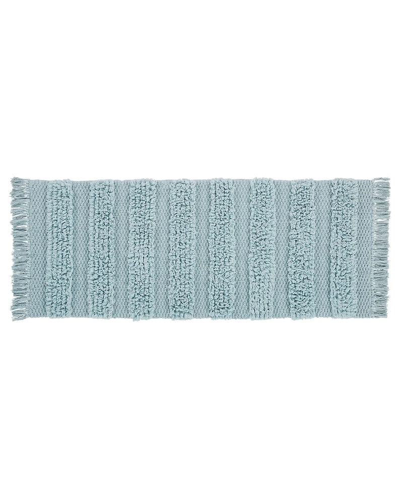 Vcny Home Savannah Fringe Stripe Bath Rug Runner, 24" x 60"