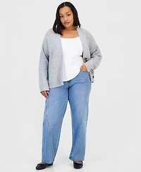 On 34th Trendy Plus Three-Button V-Neck Cardigan, Macy's Exclusive