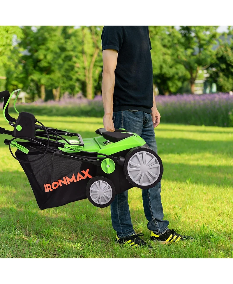 Costway 13Amp Corded Scarifier Width 15inch Electric Lawn Dethatcher with 50L Collection Bag